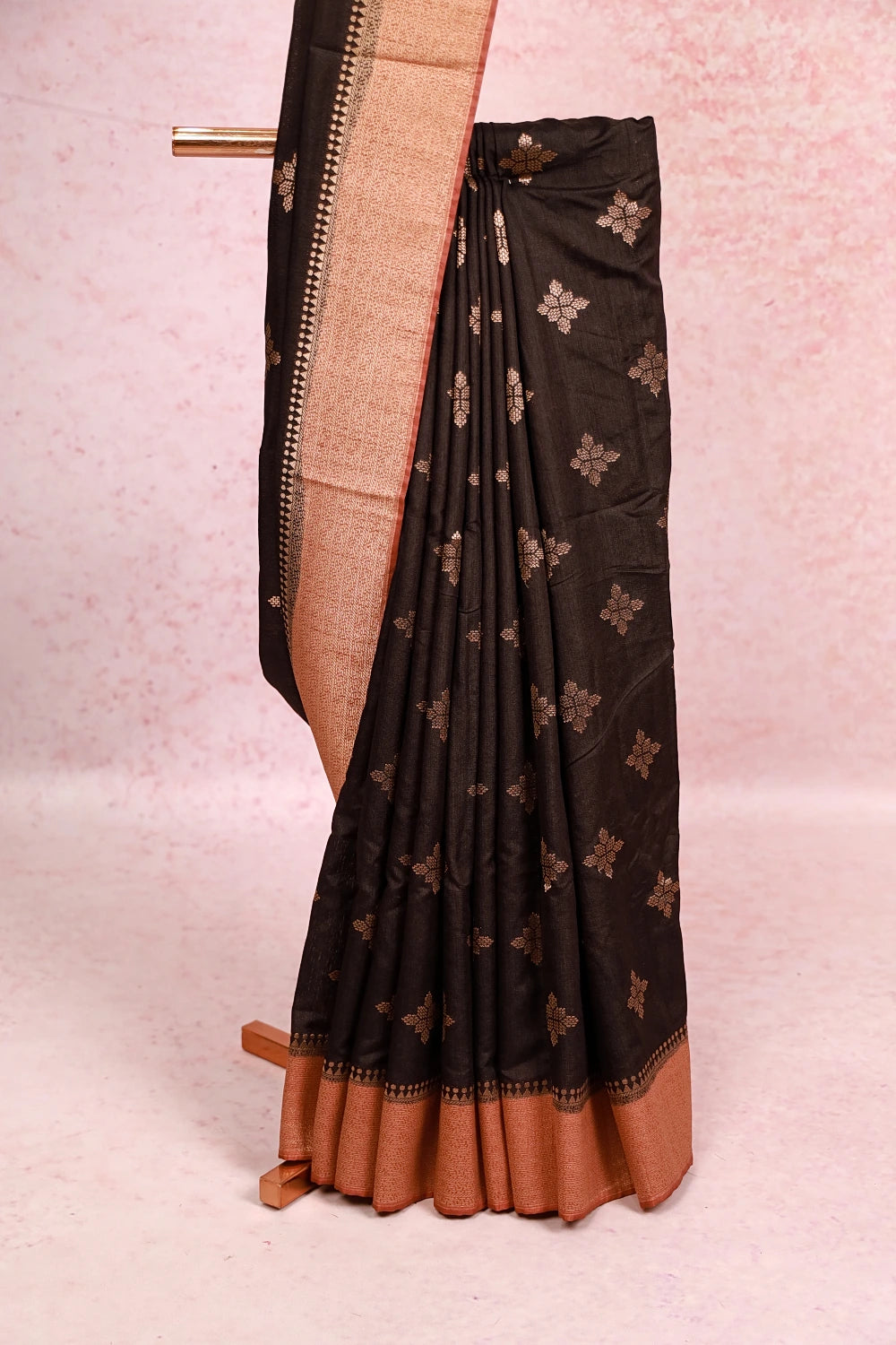 Black Semi Banarasi Saree