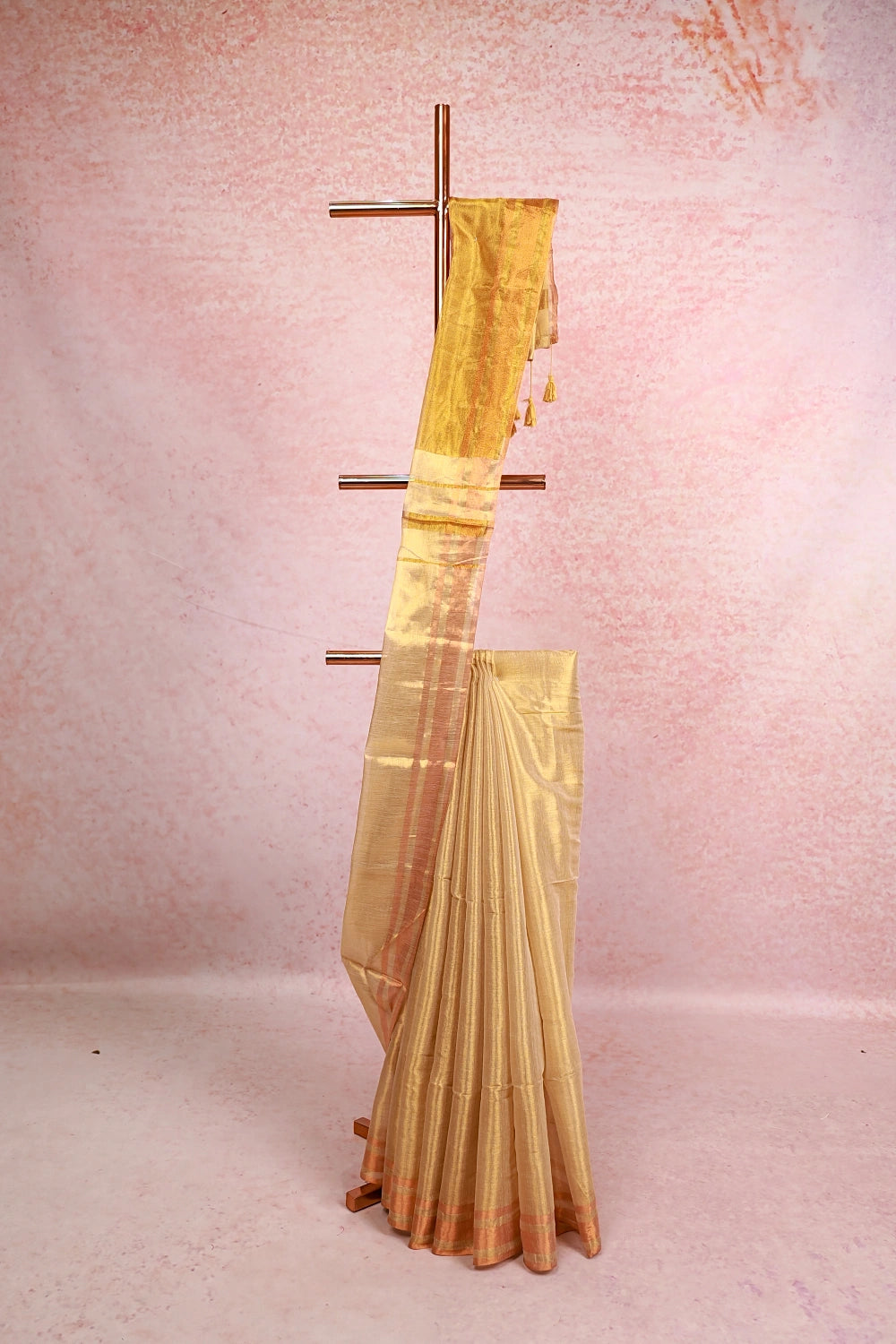 Gold Mul Mul Tissue Saree