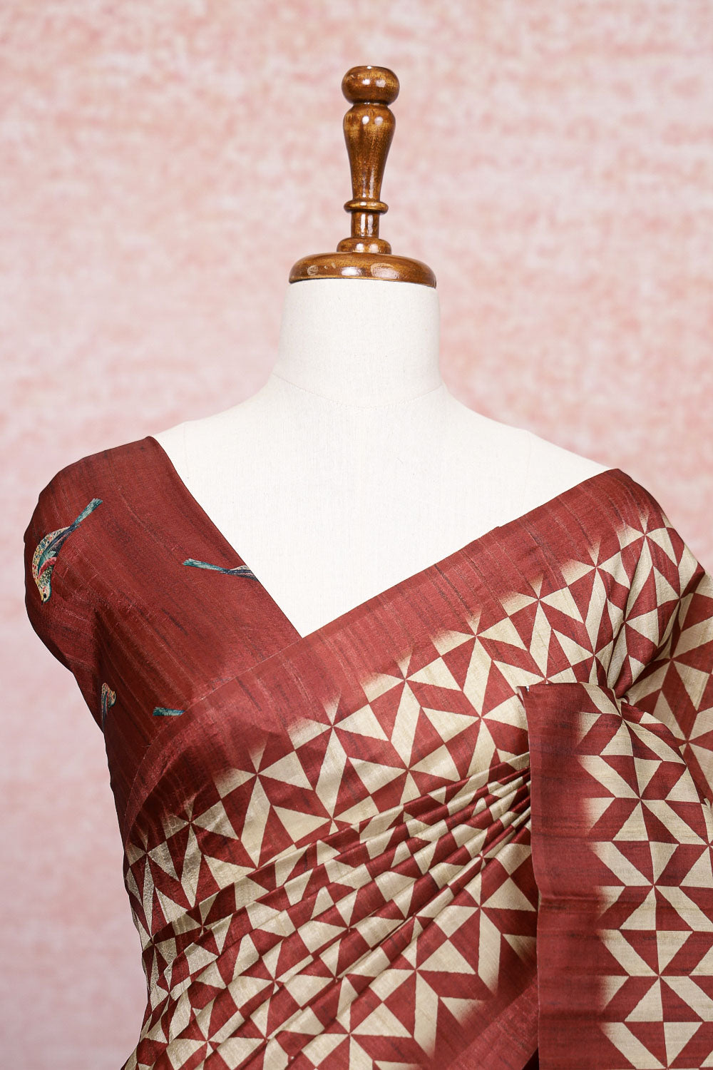 Maroon Semi Silk Saree