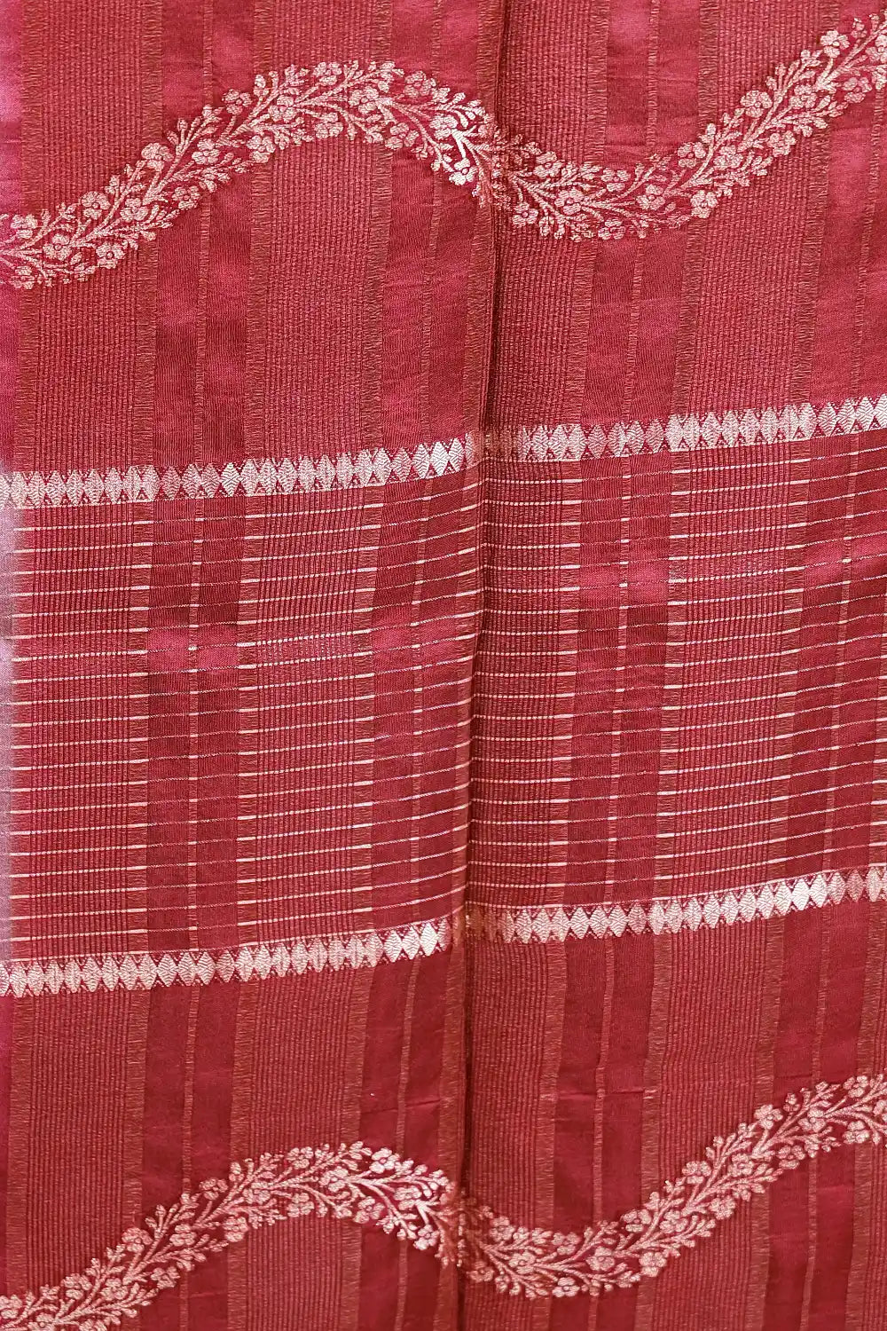 Lavender And Wine Semi Silk Saree