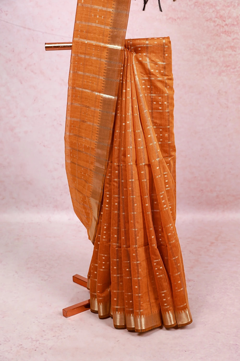 Mango Yellow Cotton Silk Saree