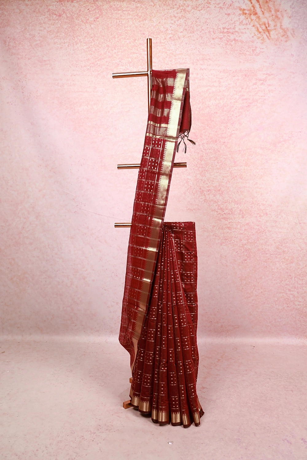 Grape Wine Cotton Silk Saree