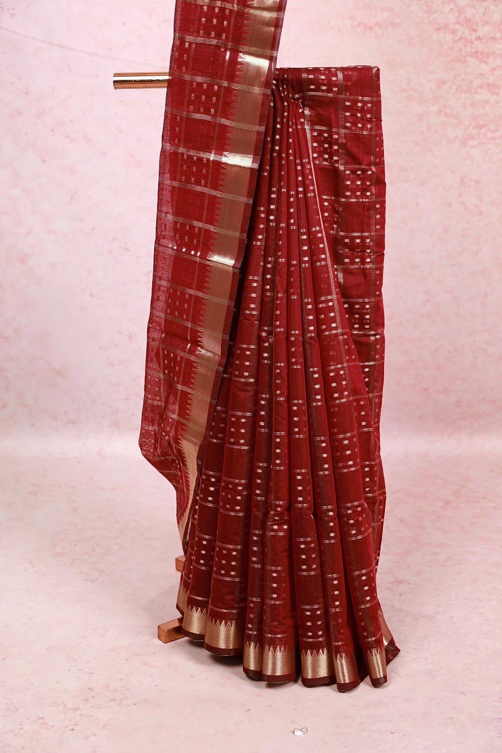 Grape Wine Cotton Silk Saree