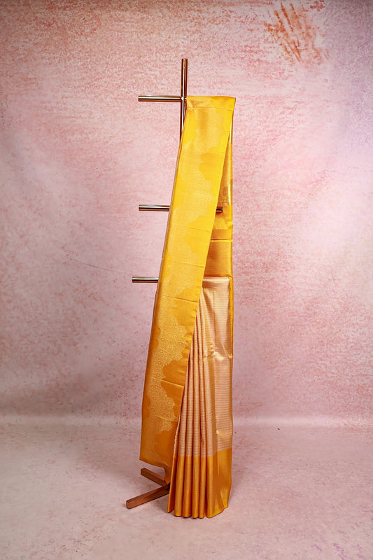 Golden Yellow Kancheepuram Silk Saree