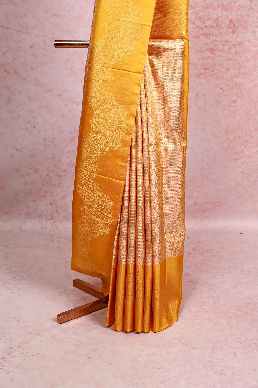 Golden Yellow Kancheepuram Silk Saree