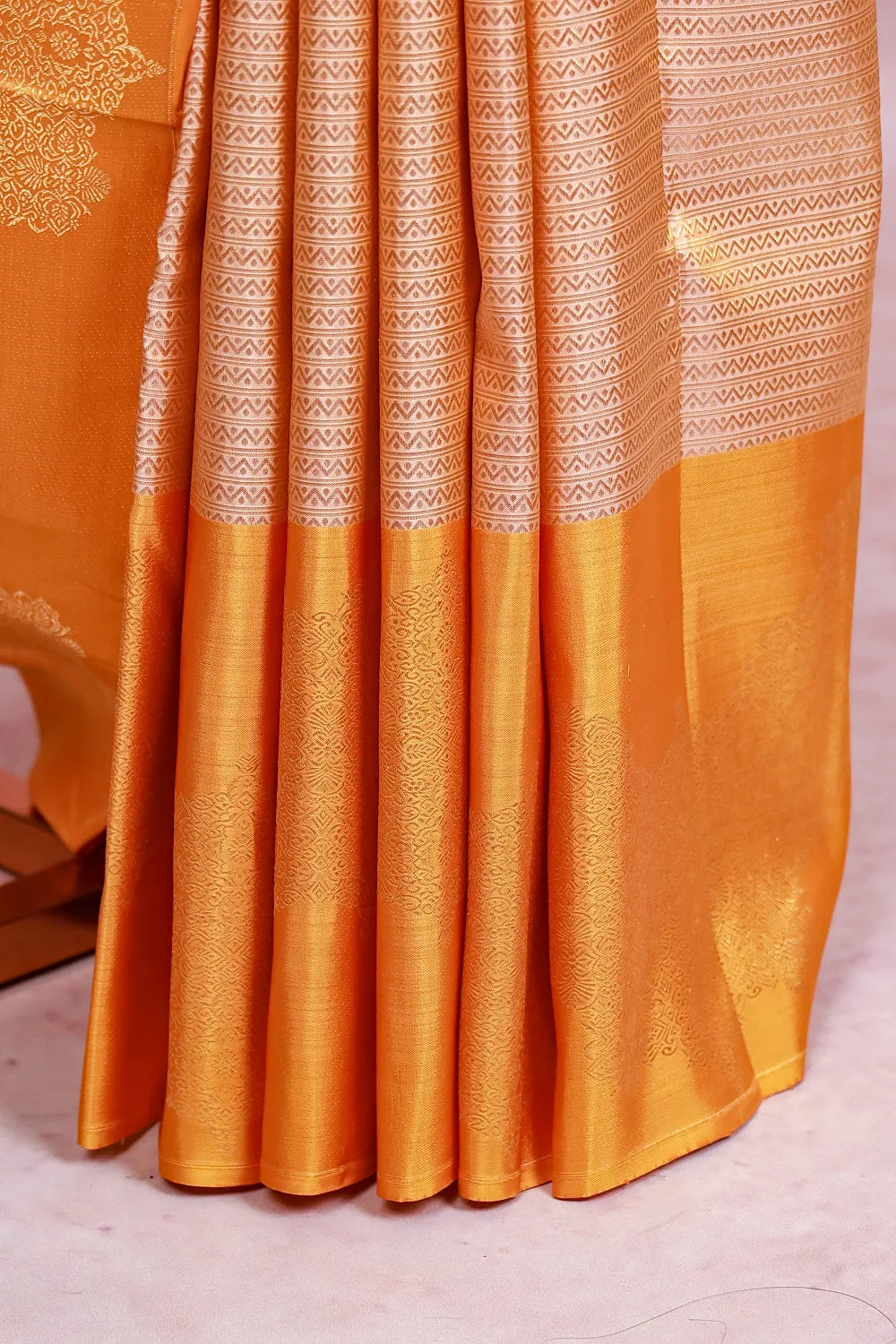 Golden Yellow Kancheepuram Silk Saree