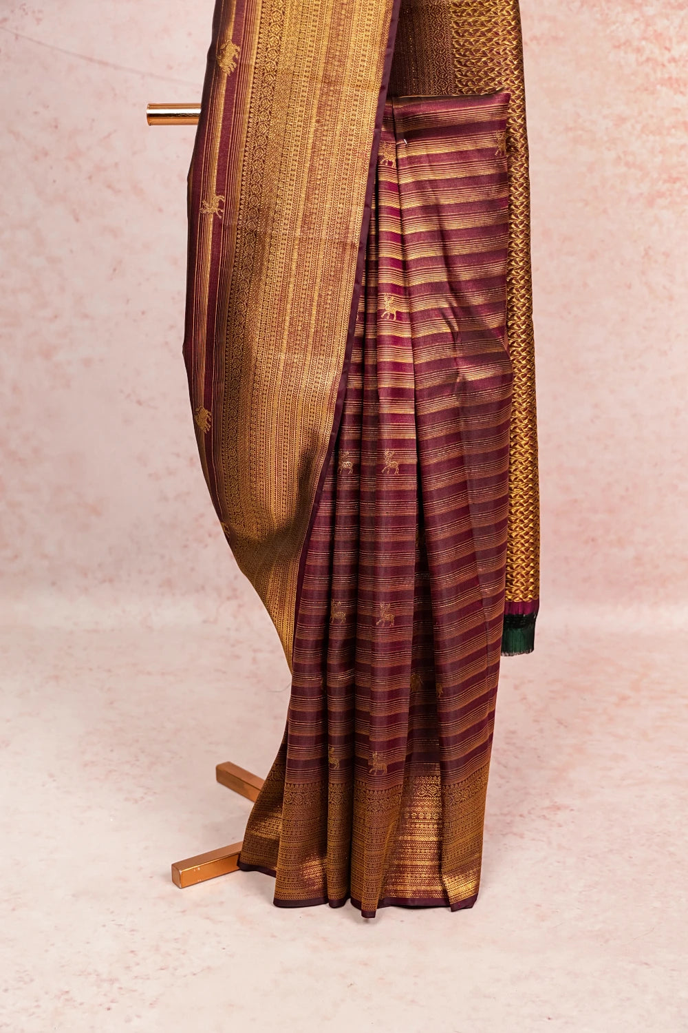 Bright Wine Kancheepuram Silk Saree