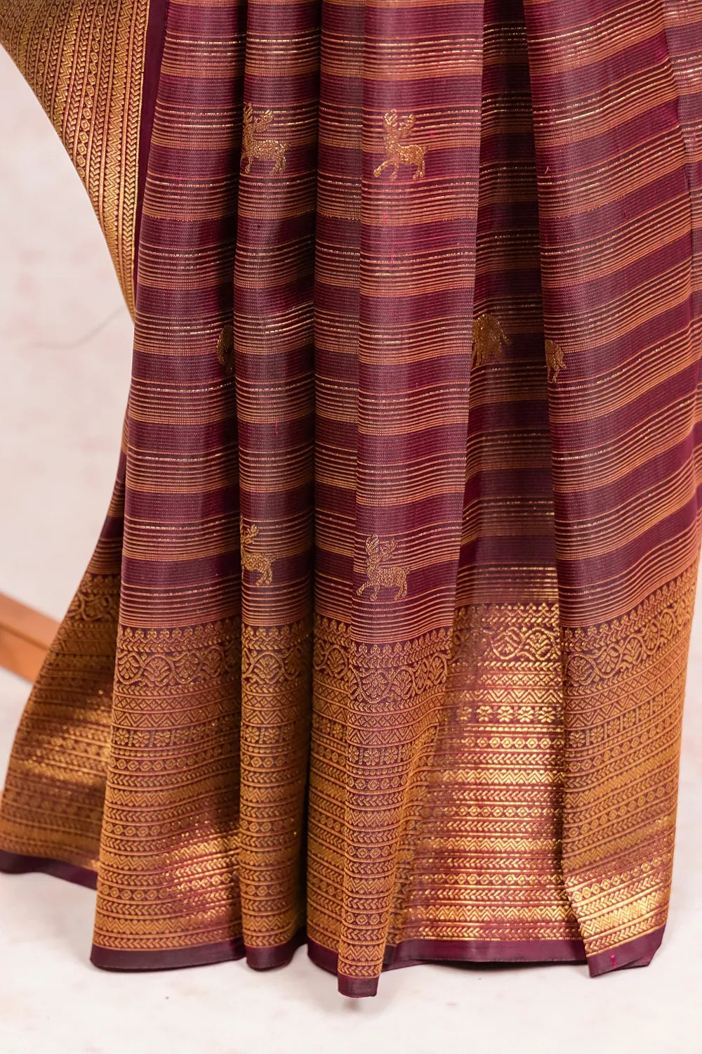 Bright Wine Kancheepuram Silk Saree