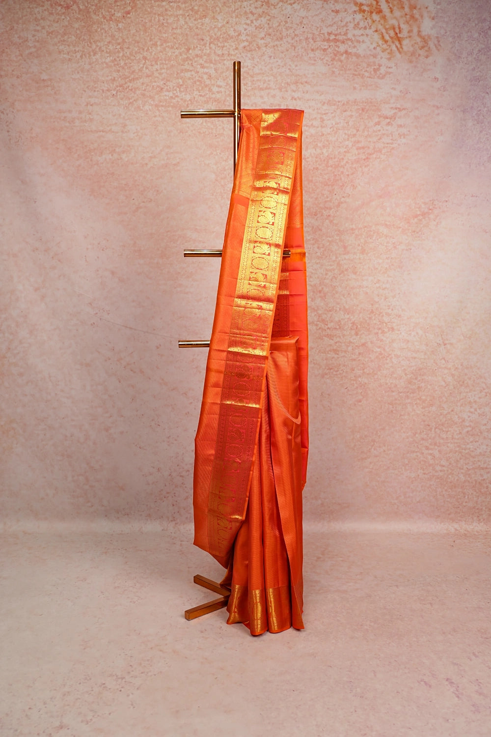 Burnt Orange Kancheepuram Silk Saree