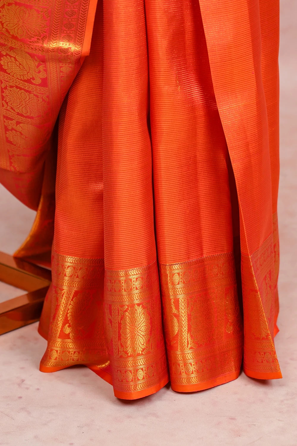 Burnt Orange Kancheepuram Silk Saree