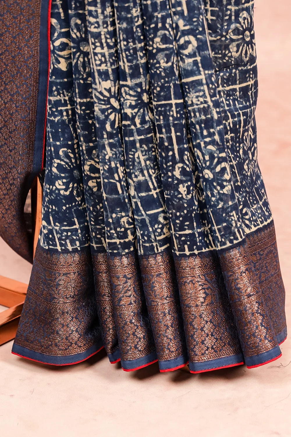 Blue Chanderi Silk Saree