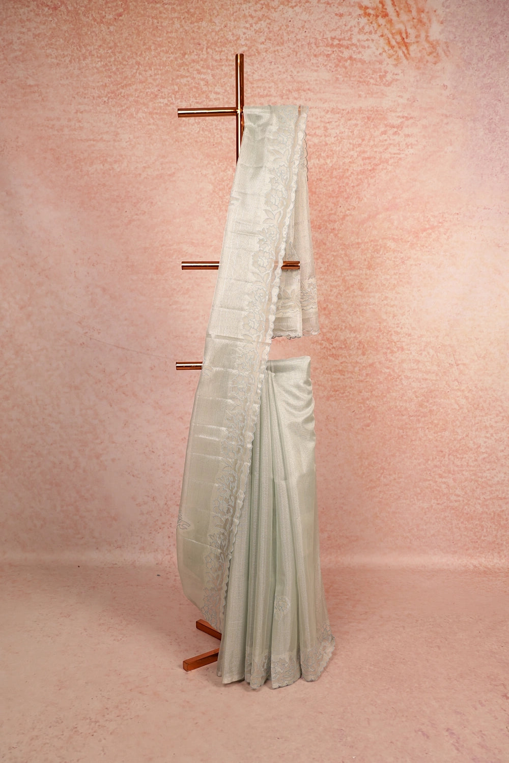 Powder Blue Net Kota Saree