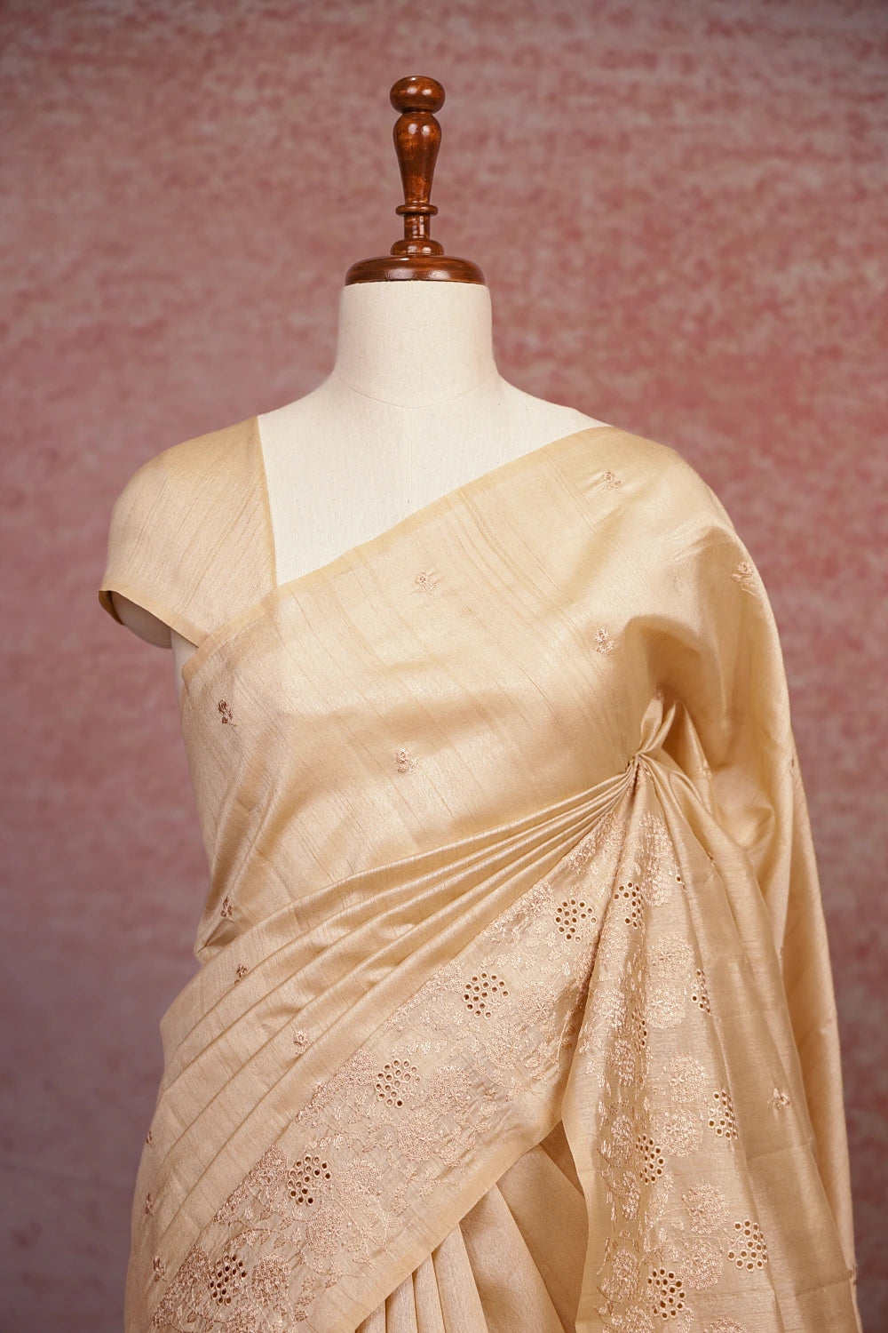 Sandal Colour Semi Jute Saree