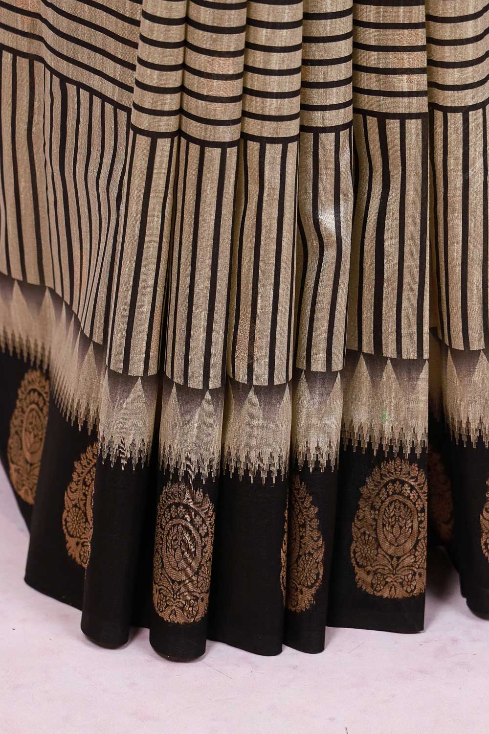 Cream Semi Jute Saree