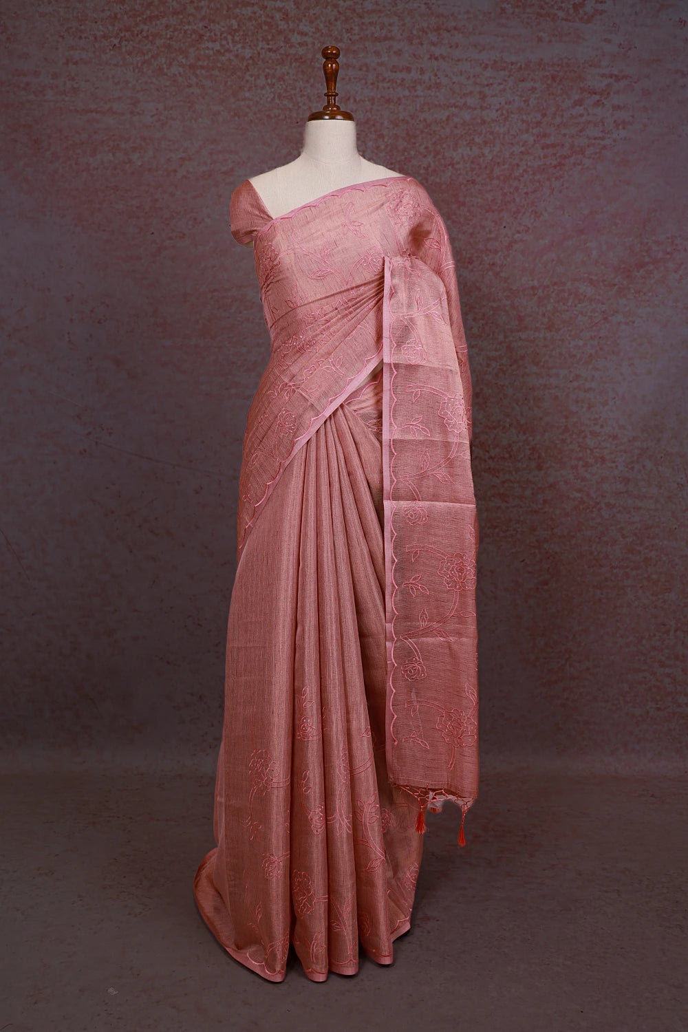 Pink Semi Tissue Saree