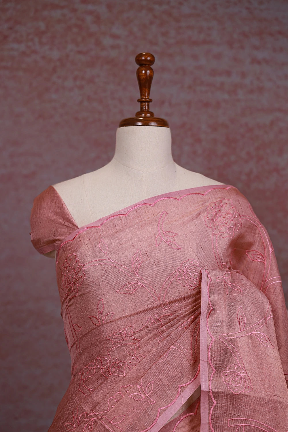 Pink Semi Tissue Saree