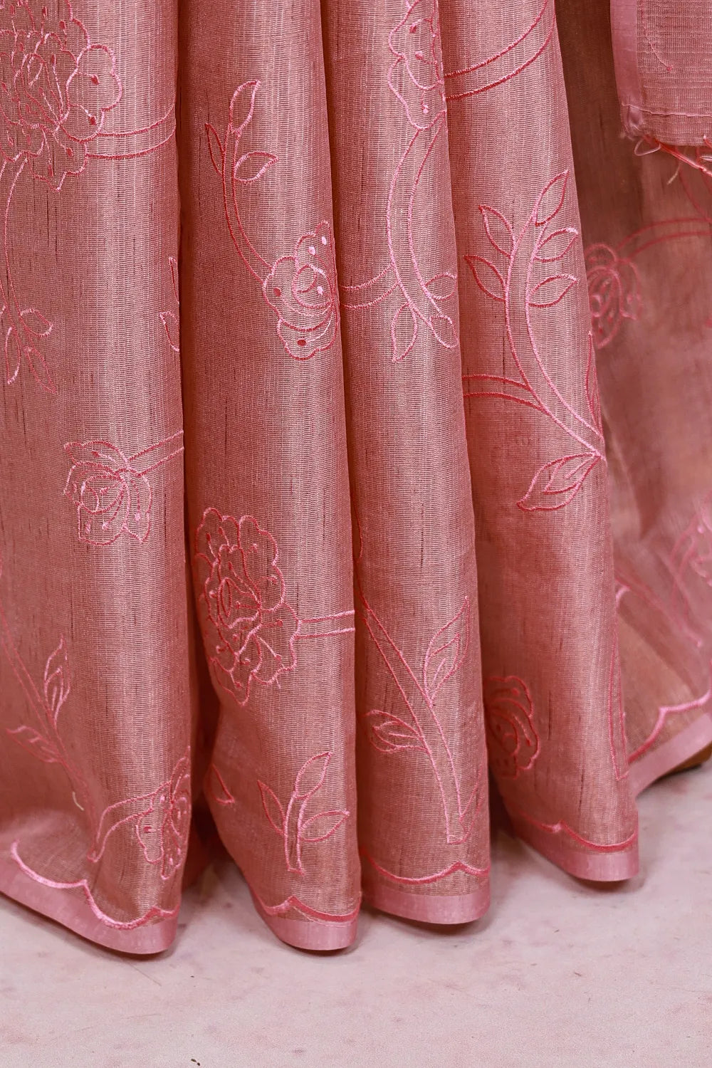 Pink Semi Tissue Saree