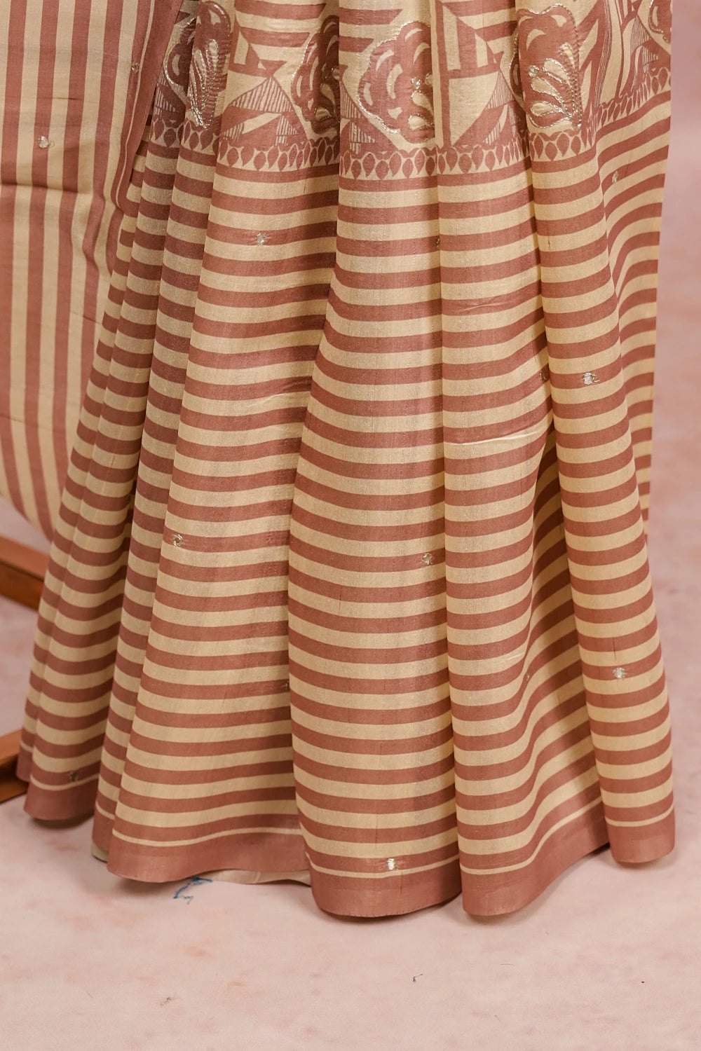 Pastel Pink Semi Tussar Saree