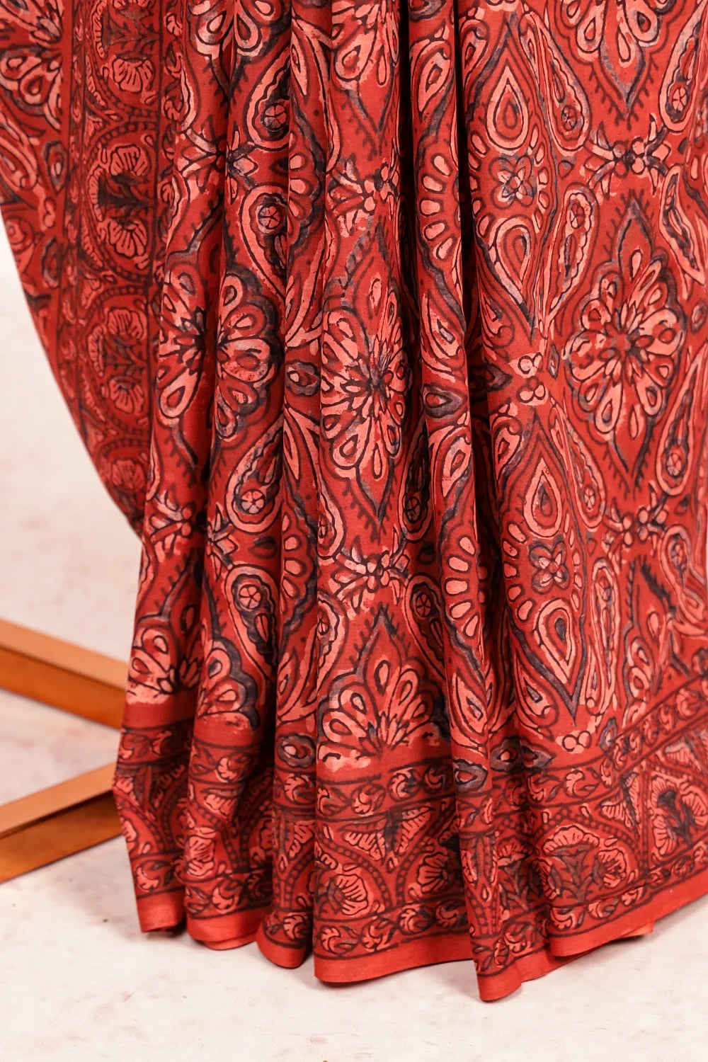 Brick Colour Cotton Saree