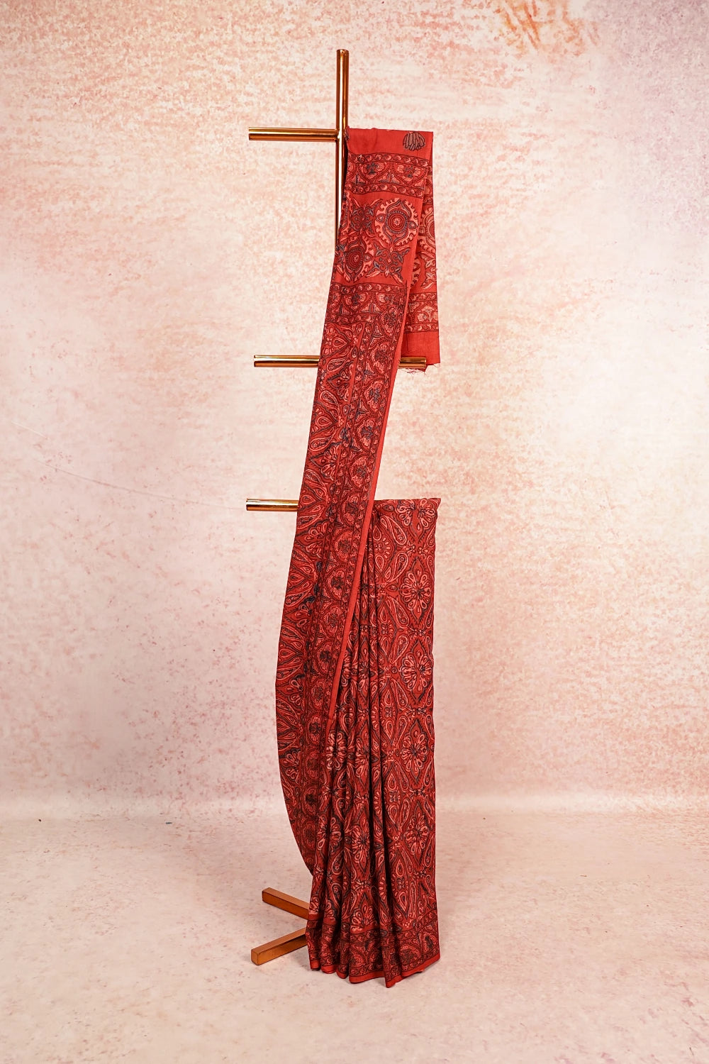 Brick Colour Cotton Saree