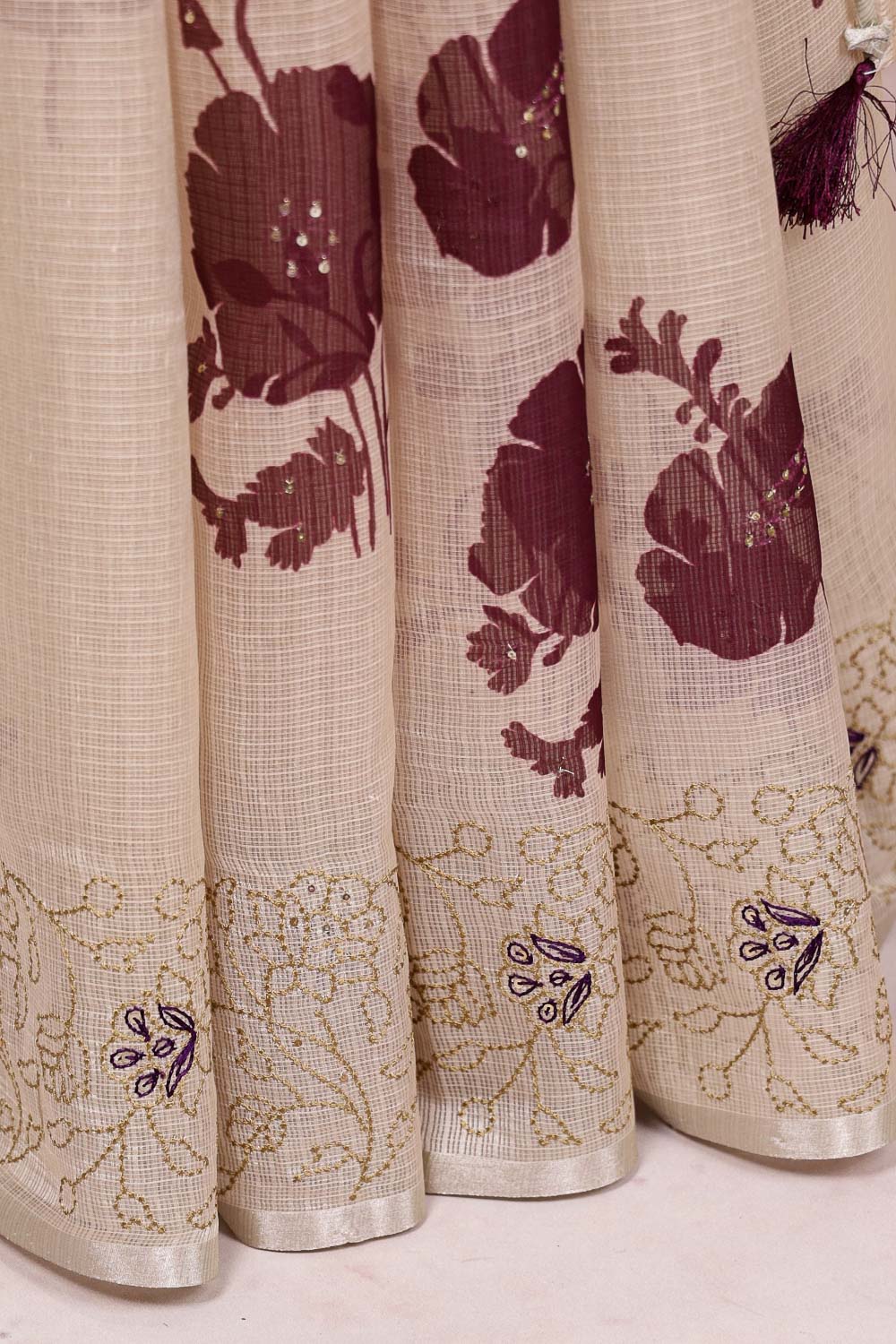 Cream Silky Kota Saree