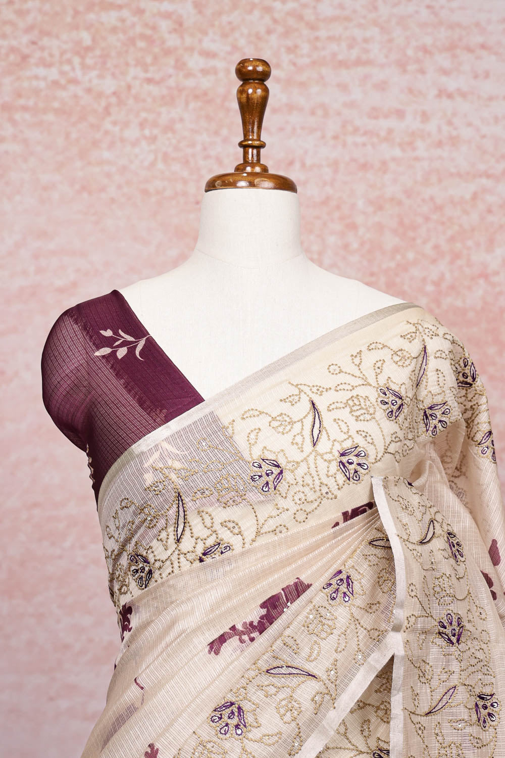 Cream Silky Kota Saree
