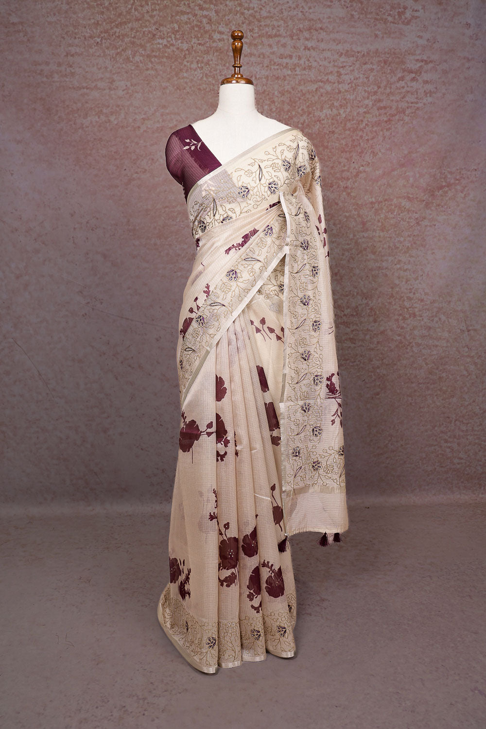 Cream Silky Kota Saree