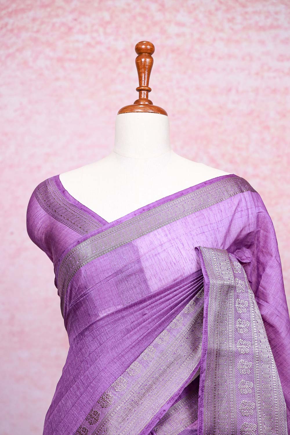 Lavender Semi Jute Saree