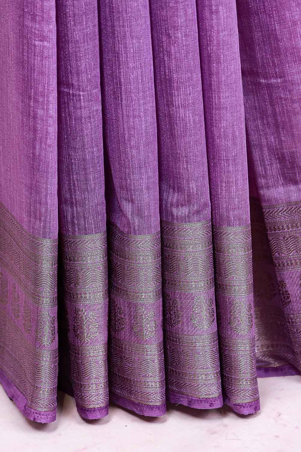 Lavender Semi Jute Saree