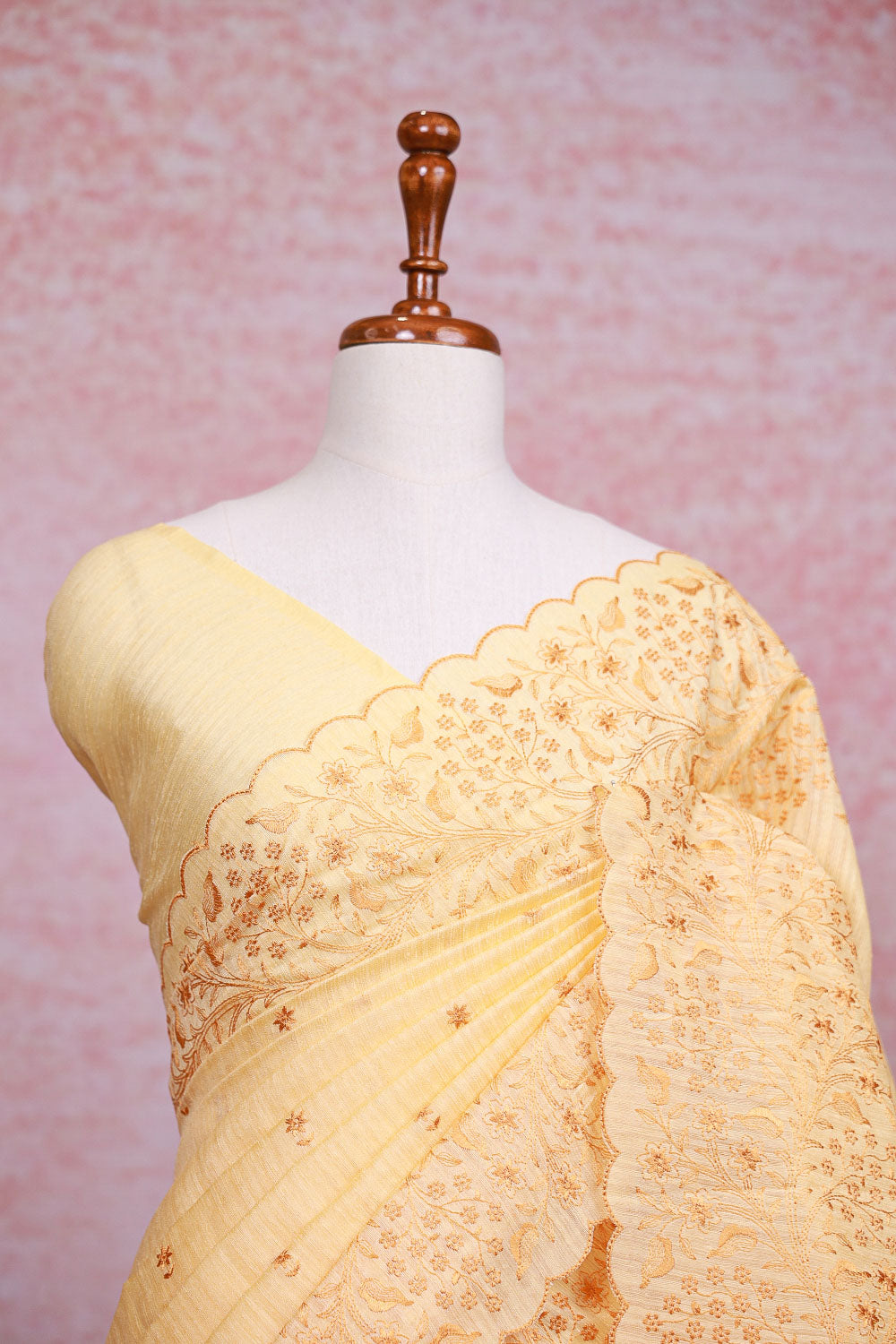 Sandal Semi Jute Saree