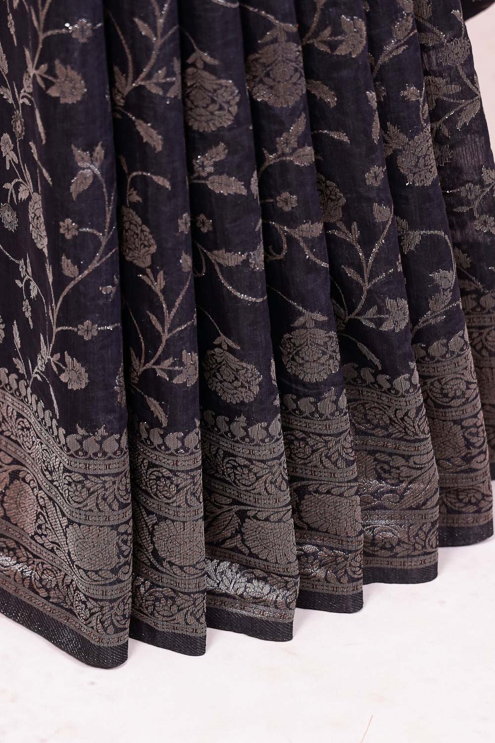 Black Semi Banarasi Saree