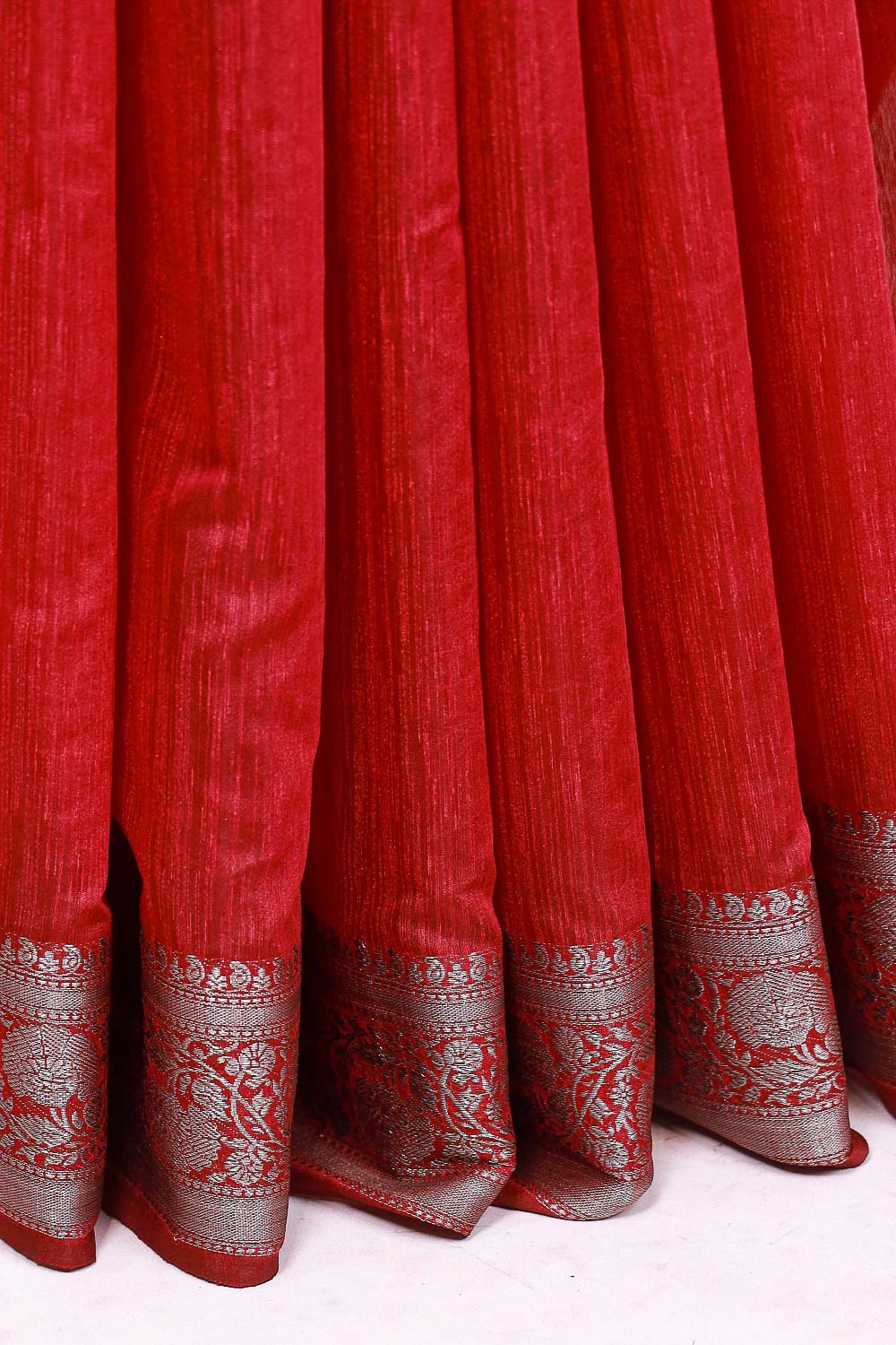 Maroon Semi Tussar Saree