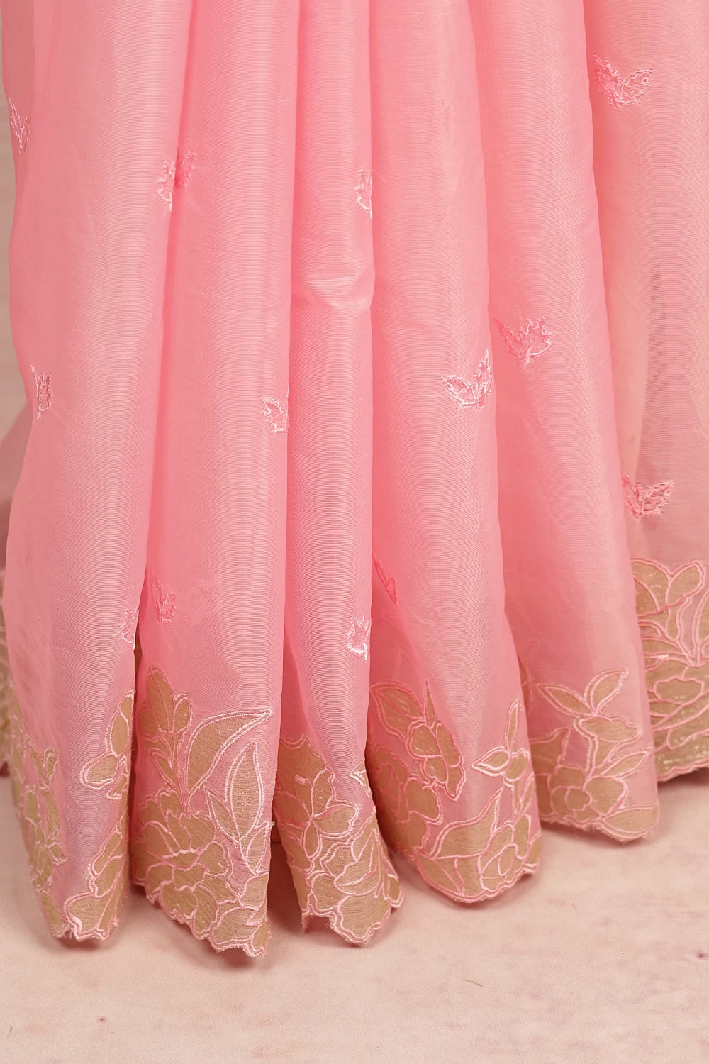 Light Rose Organza Saree
