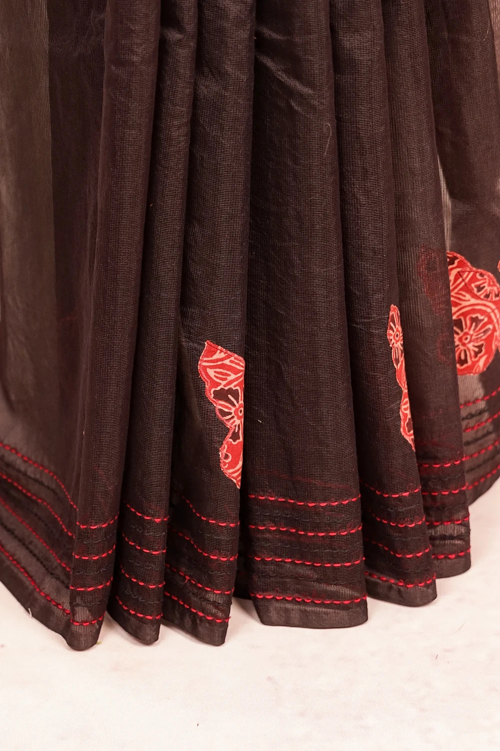 Dark Coffee Brown Silky Kota Saree