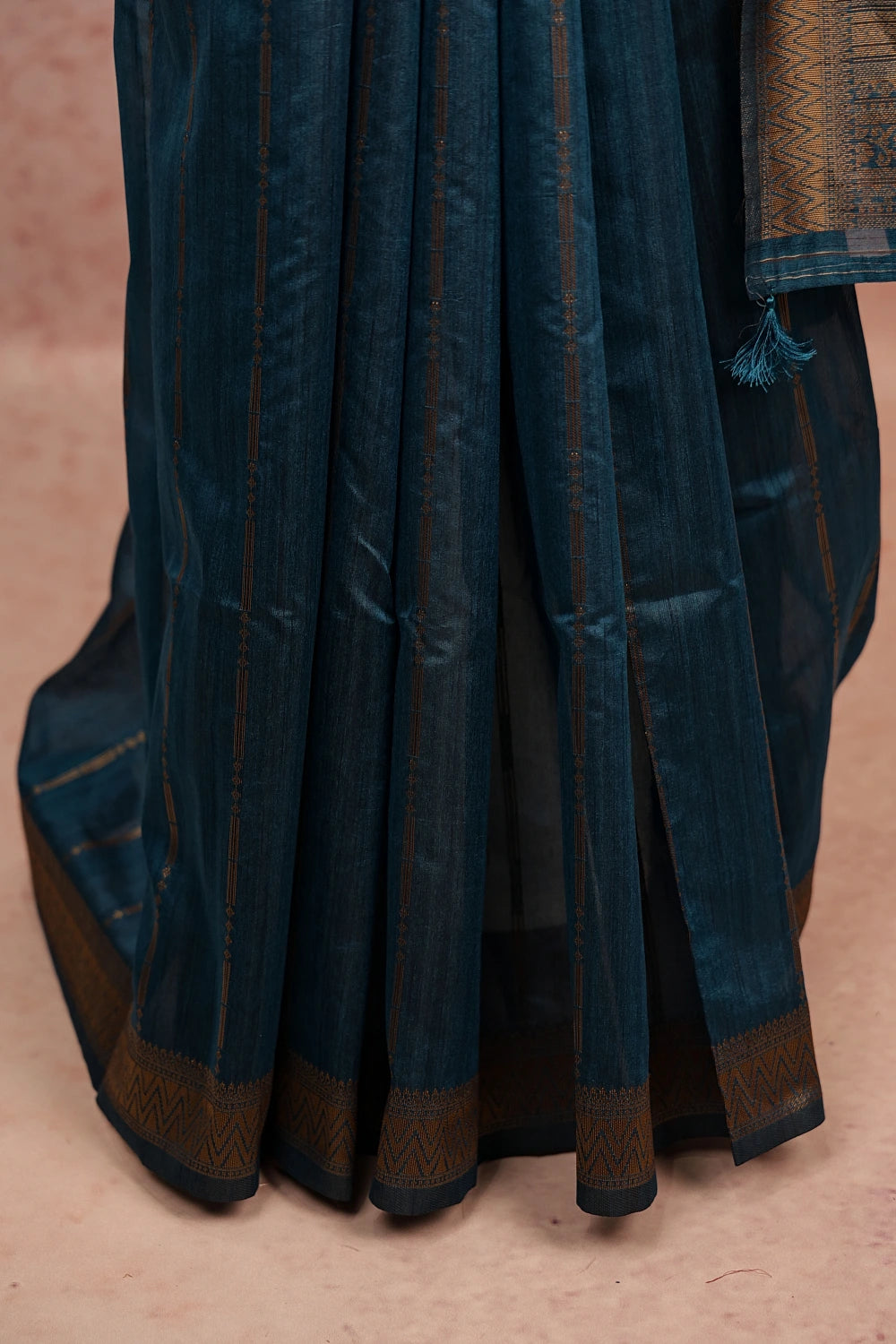 Teal Blue Semi Silk Saree