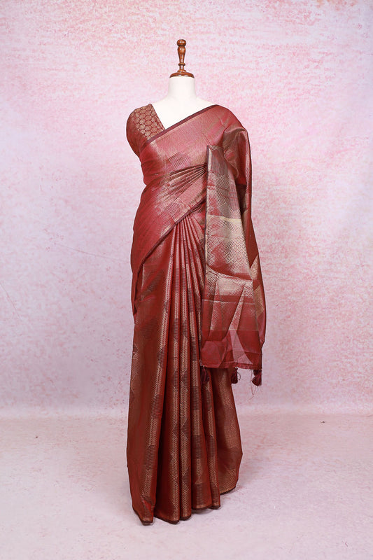 Brown Semi Silk Saree