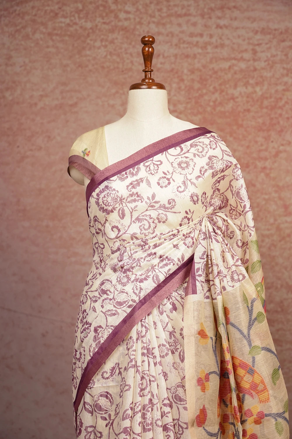 White Cotton Silk Saree
