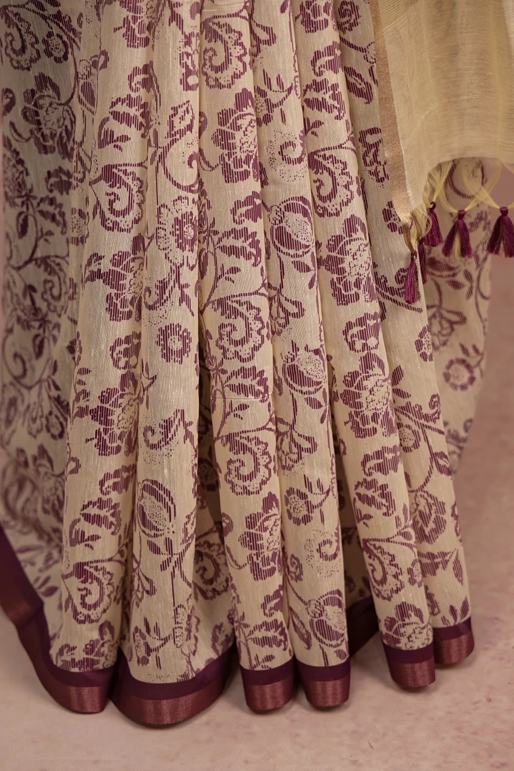 White Cotton Silk Saree