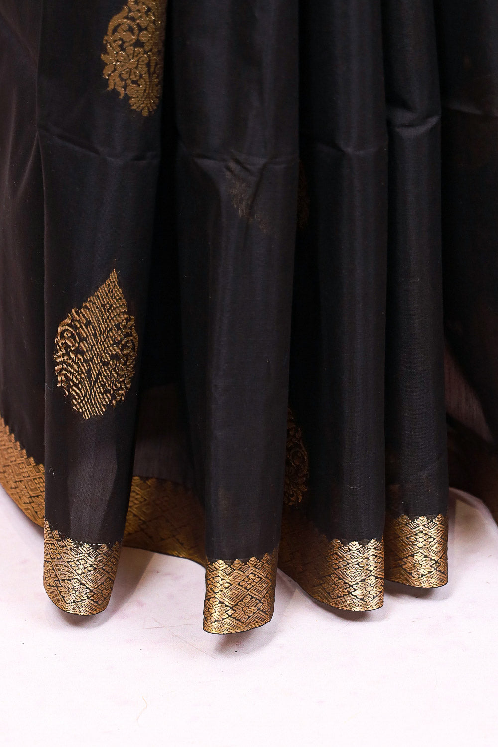 Black Cotton Silk Saree