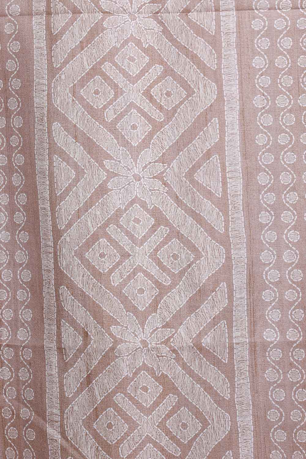 Cream Semi Tussar Saree