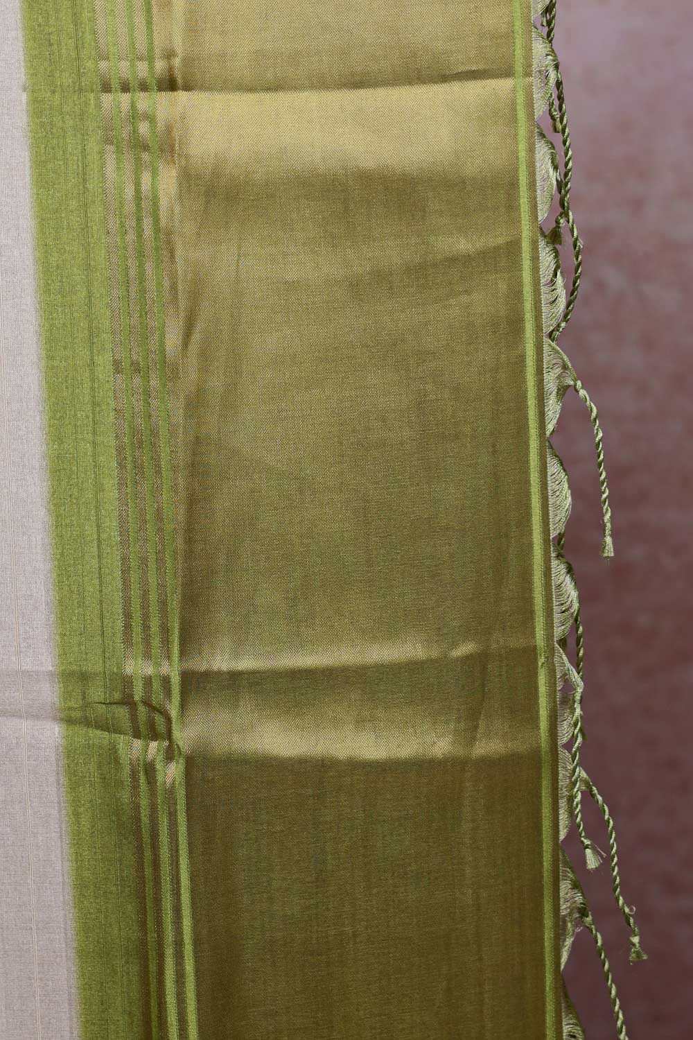 Cream Semi Tussar Saree