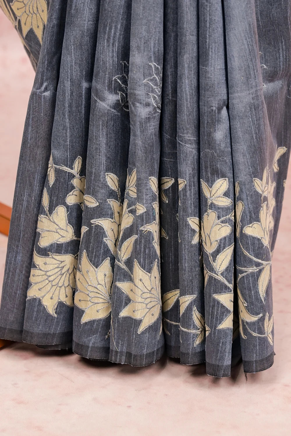 Grey Semi Jute Saree