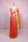 Peach Cotton Silk Saree