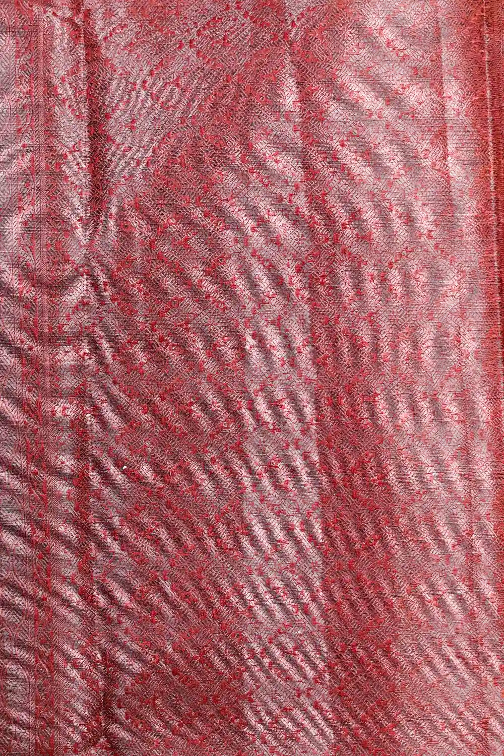 Dark Maroon Semi Banarasi Saree