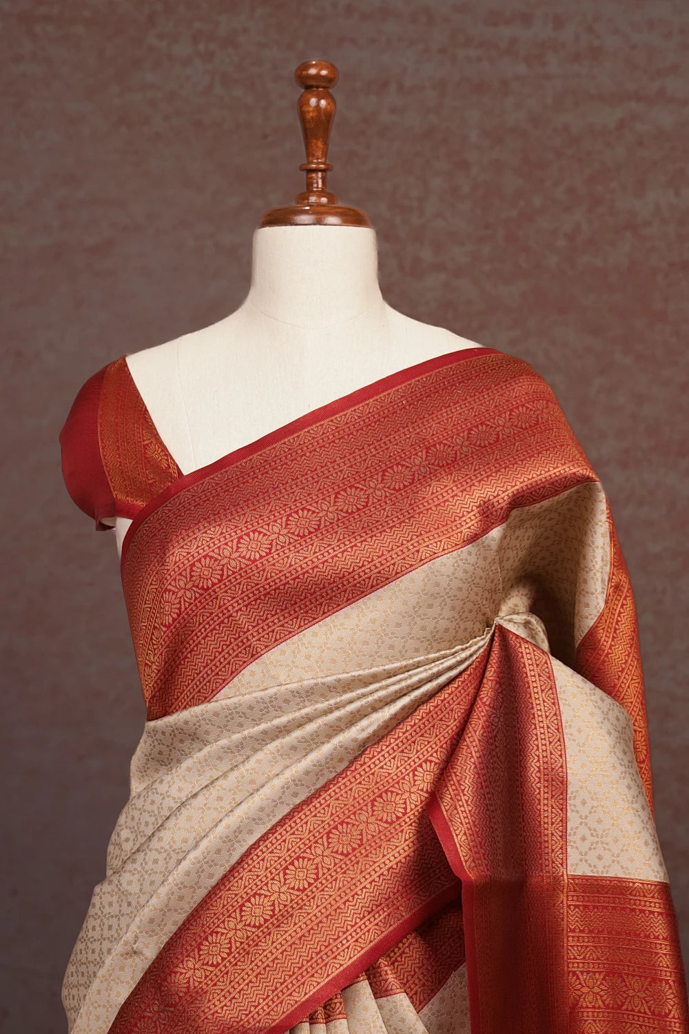 Chikku Colour Semi Silk Saree