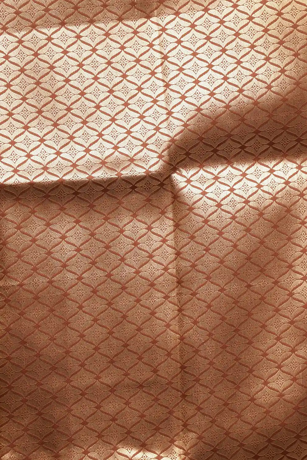 Rust Orange Semi Silk Saree