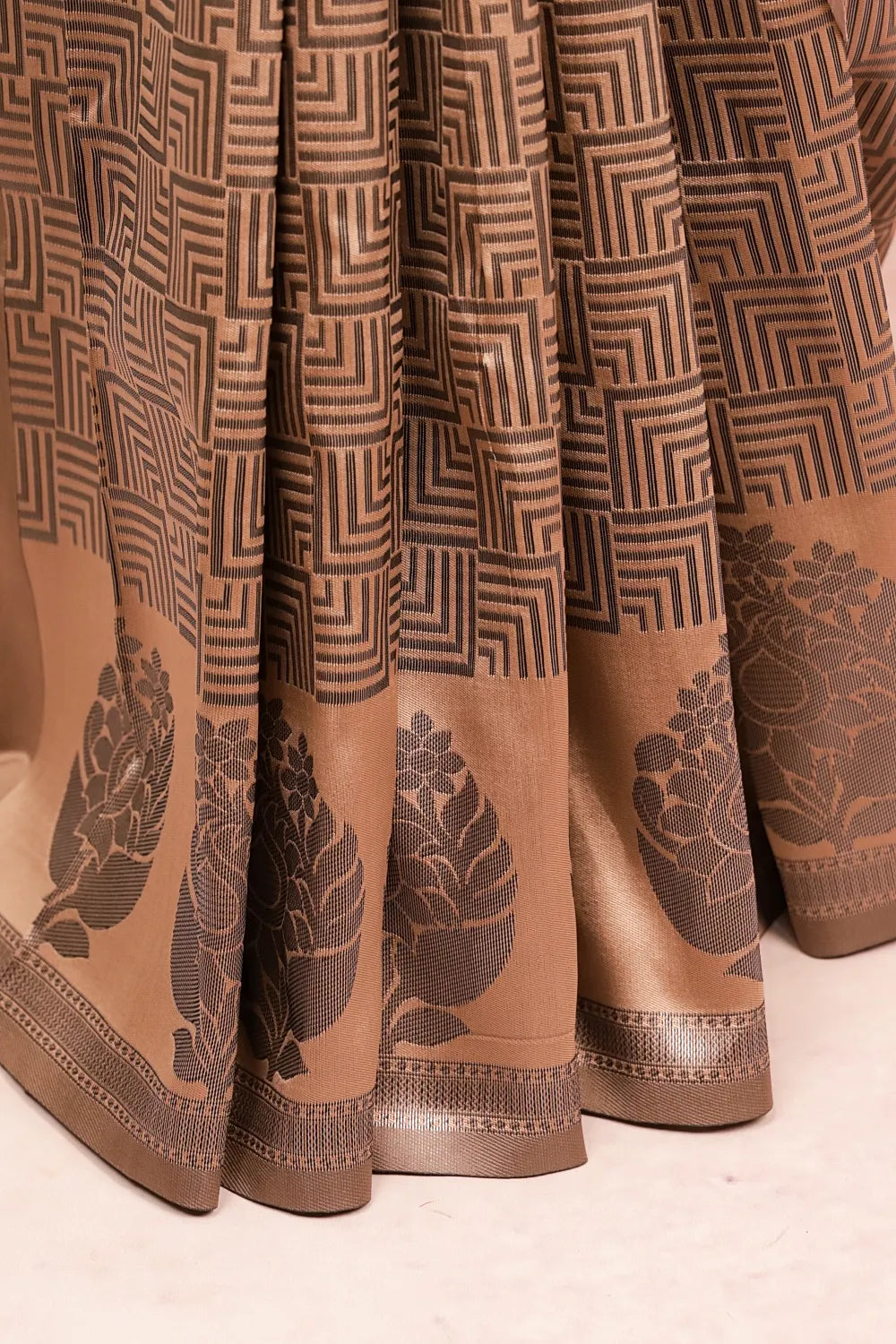 Taupe Color Semi Silk Saree