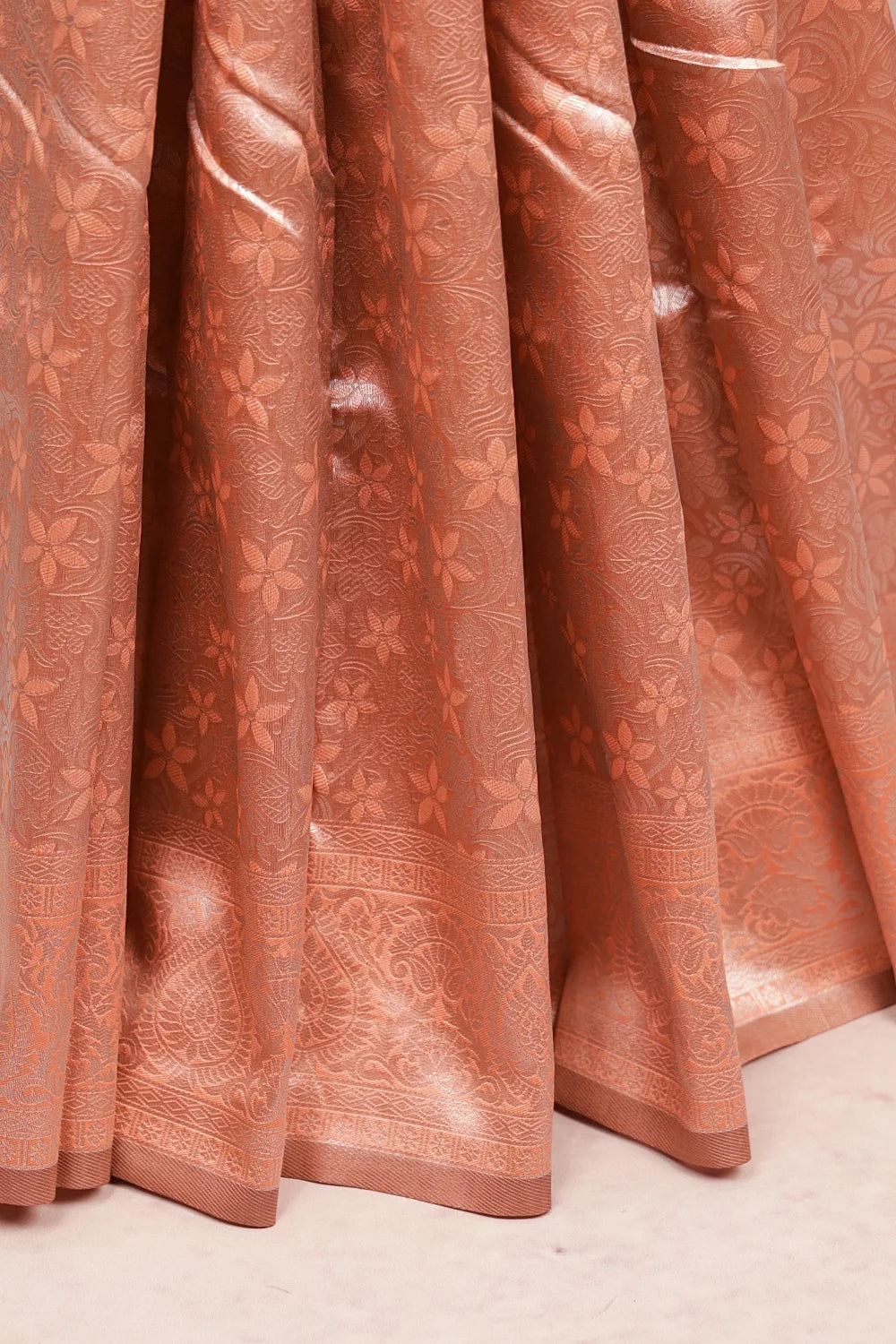 Peach Semi Silk Saree
