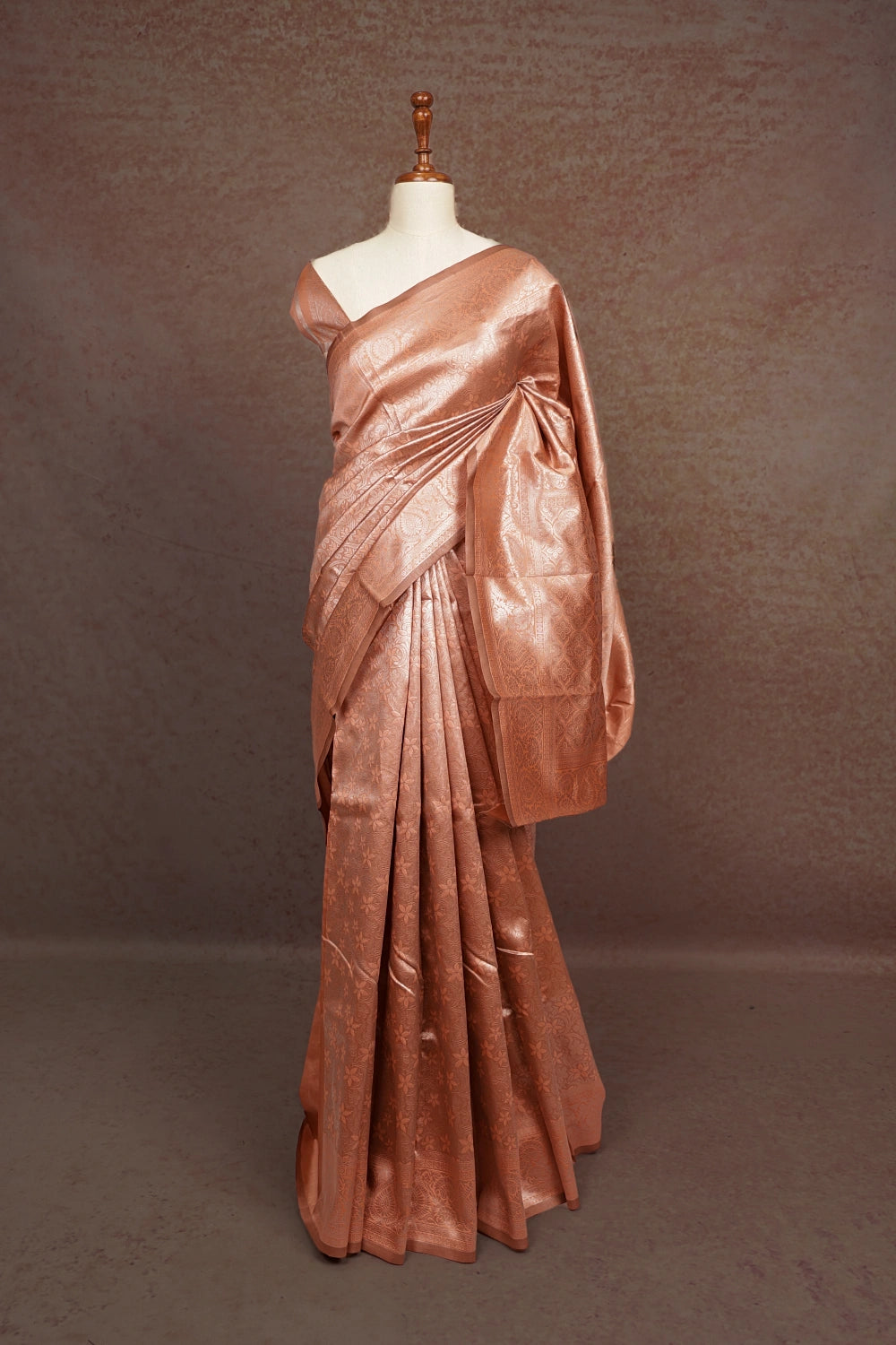 Peach Semi Silk Saree