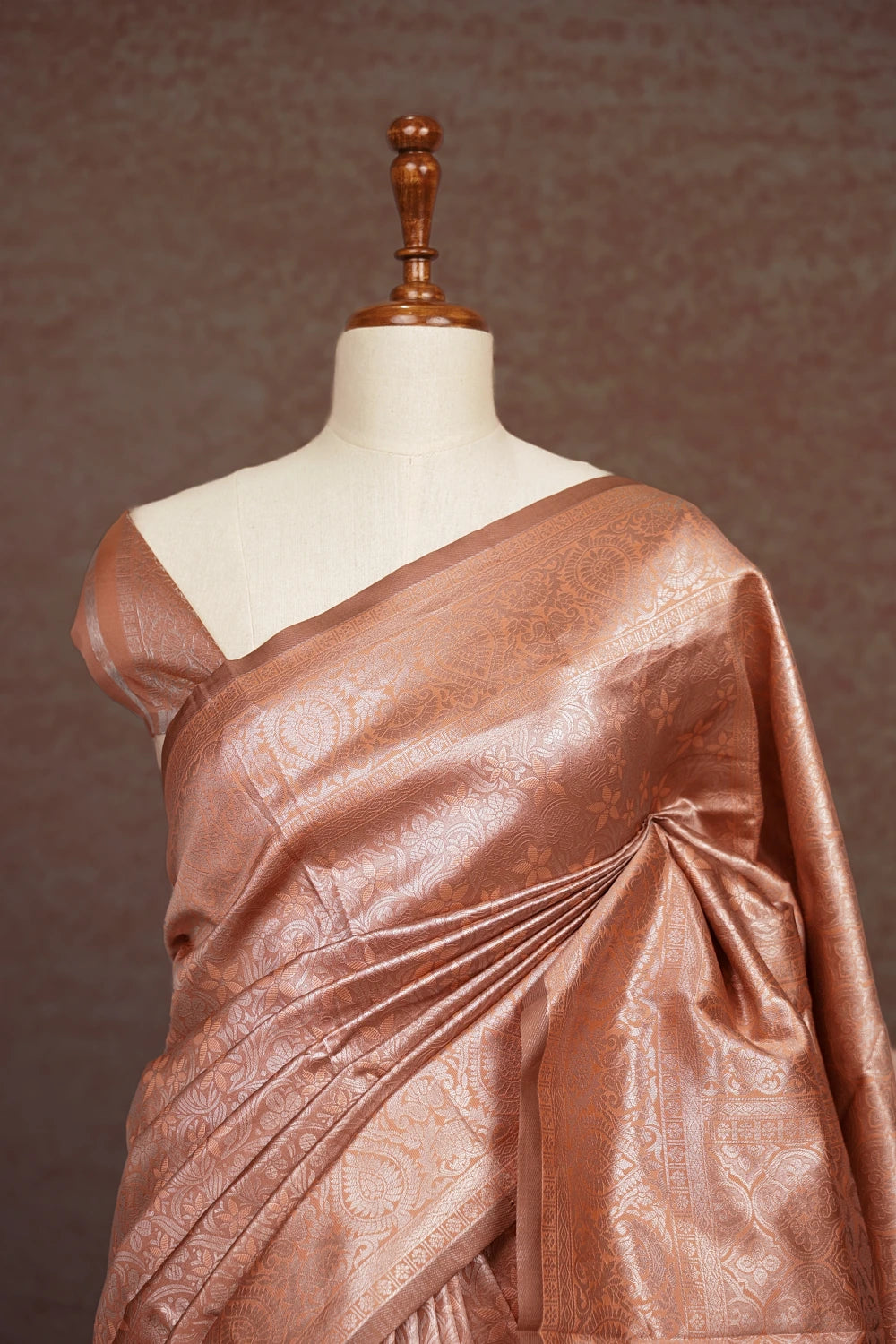 Peach Semi Silk Saree
